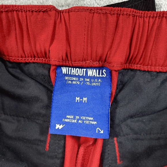 Without Walls Wind Pants Mens Medium Red Convertible Zip Off Shorts Outdoor Hike - Picture 7 of 14